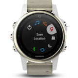 Garmin Fenix 5S Sapphire Multisport GPS Watch | Champagne/White/Gray 010-01685-12