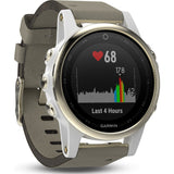 Garmin Fenix 5S Sapphire Multisport GPS Watch | Champagne/White/Gray 010-01685-12
