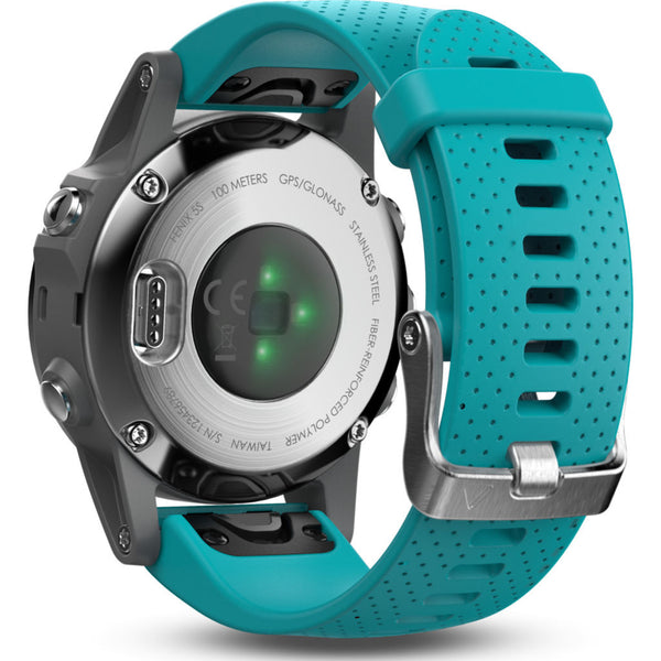 Garmin Fenix 5S Multisport GPS Watch | Silver/Gray/Turquoise 010-01685-01