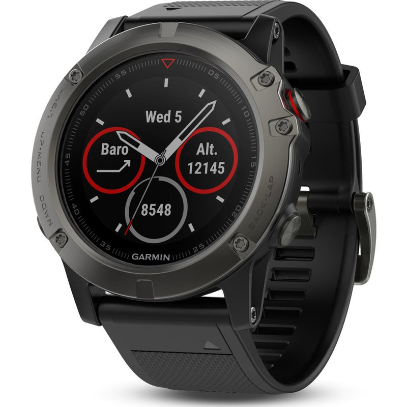Garmin Fenix 5X Sapphire Multisport GPS Watch | Black Silicone 010-01733-00
