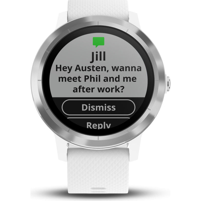 Garmin Vivoactive 3 Activity Tracking GPS Smartwatch White & Steel