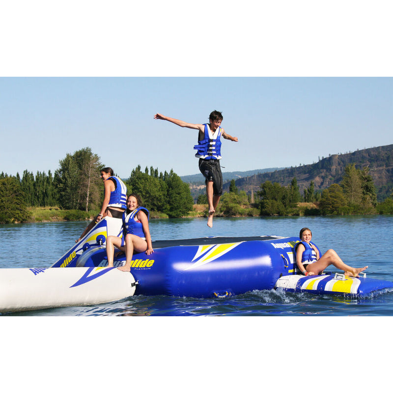 Aquaglide Rebound 12 Inflatable Trampoline w/ Log & Slide | Yellow/Blue/White 58-5209200