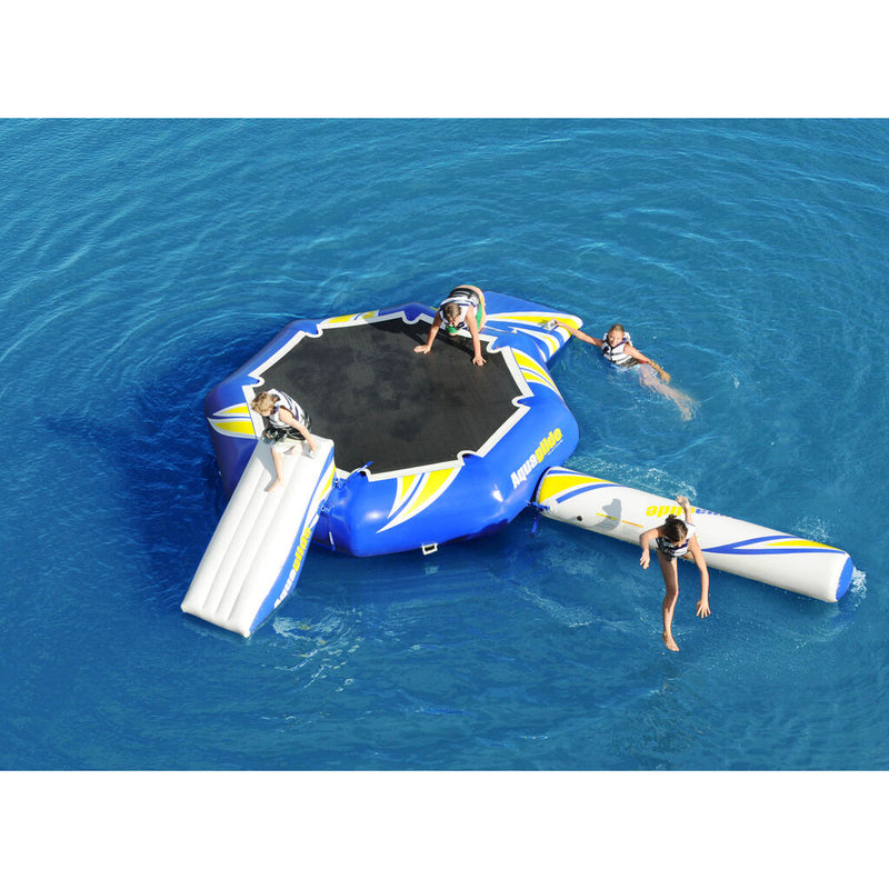 Aquaglide Rebound 12 Inflatable Trampoline w/ Log & Slide | Yellow/Blue/White 58-5209200