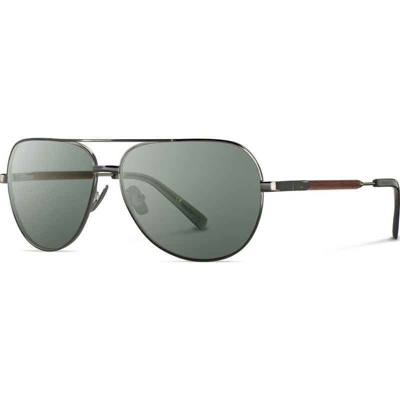 Shwood Redmond Titanium Sunglasses | Black Chrome Titanium & Mahogany / G15 Polarized WTRBCTFP