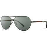 Shwood Redmond Titanium Sunglasses | Black Chrome Titanium & Mahogany / G15 WTRBCTF