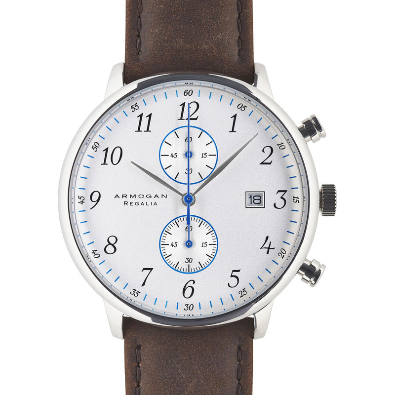 Armogan Regalia S-88 Chronograph Watch | Silvered White