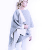 Reversible Solid Wool Wrap - Natural Gray