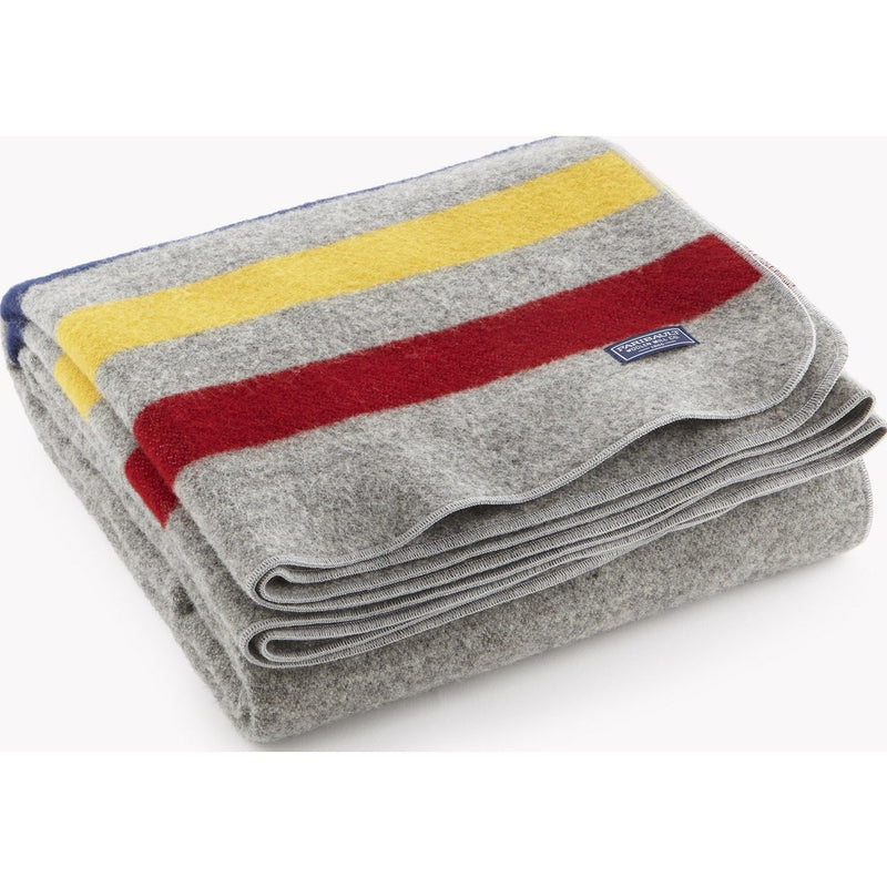 Faribault Revival Stripe Wool Throw | Gray 1800 50" x 72"
