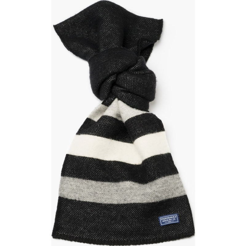 Faribault Revival Stripe Wool Scarf | Black/Heather Gray 16941 10x72