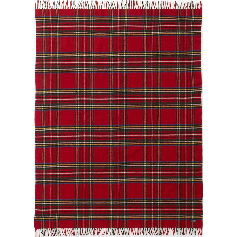 Faribault Royal Carefree Stewart Plaid Wool Throw | Red Plaid 12615 50x72