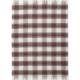 Faribault Royal Carefree Stewart Wool Throw | White Plaid 12622 50x72