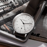 Sternglas Hamburg Automatic Watch | Silver/Premium Dark Brown