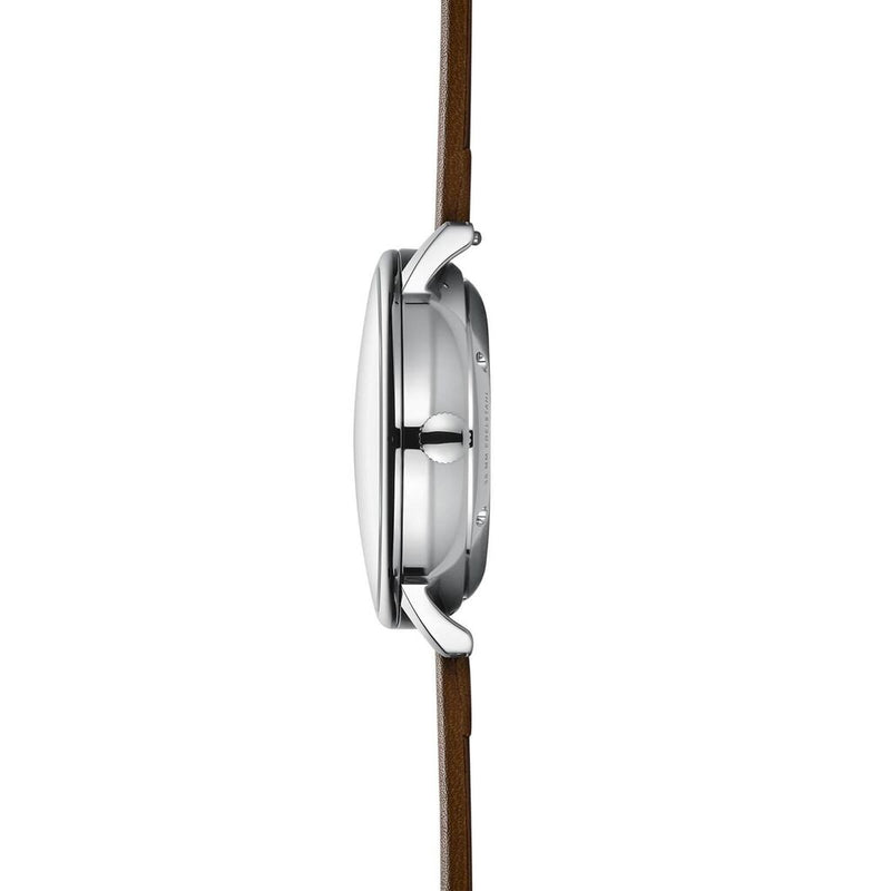 Sternglas Naos Automatic Watch | White/Premium Dark Brown
