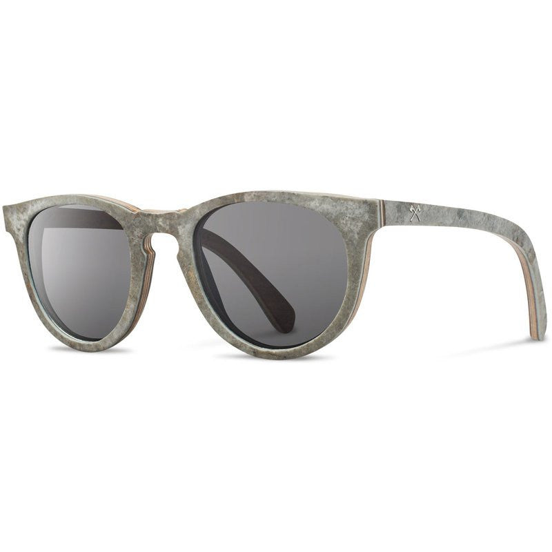Shwood Belmont Stone Sunglasses | White Slate / Grey Polarized