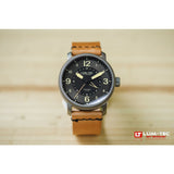 Lum-Tec Super Combat B4 GMT Watch | Brown Leather w/ Black Nylon Strap
