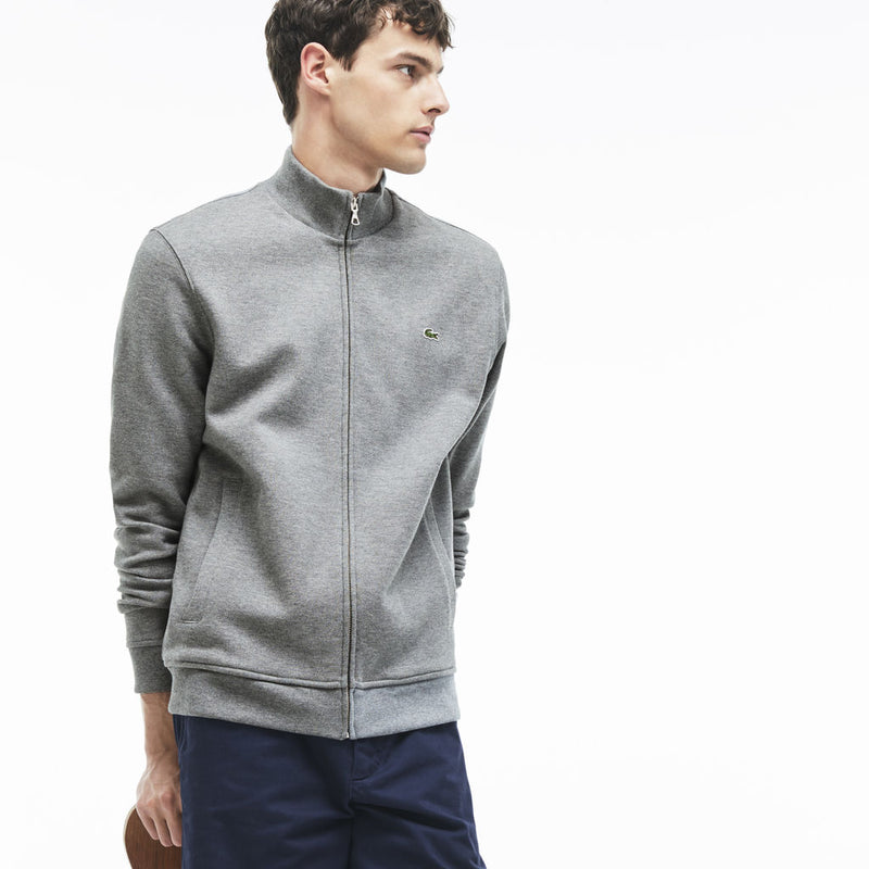 Lacoste Full Zip Collared Men's Fleece Sweatshirt | Galaxite Chine