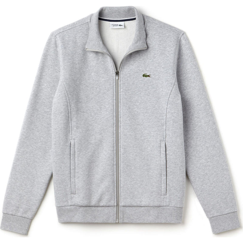 Lacoste Sport Full Zip Collared Men's Fleece Sweatshirt | Silver Chine