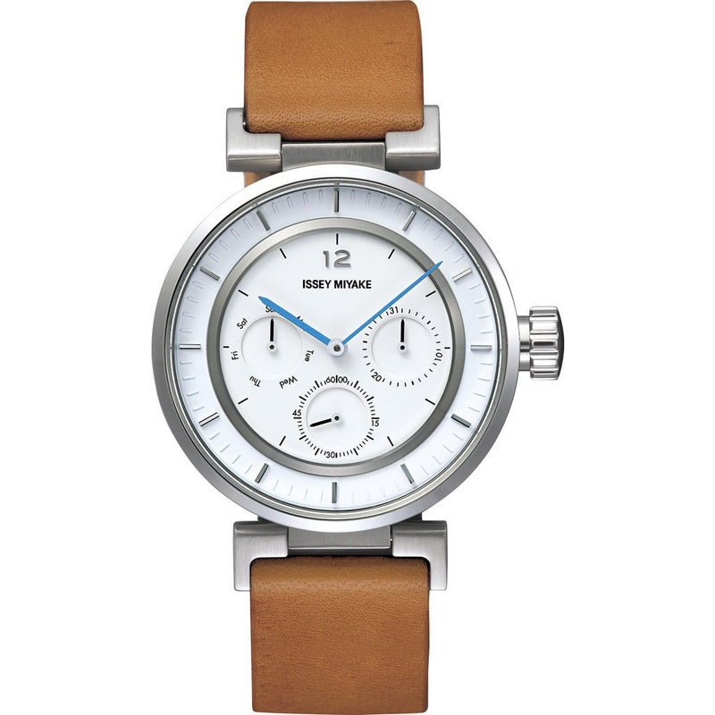 Issey Miyake W-Mini White Watch Natural Leather Silaab03 Pl/3#Iwh3