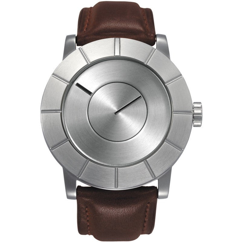 Issey Miyake TO Automatic Men's Silver Watch | Brown Leather SILAS003