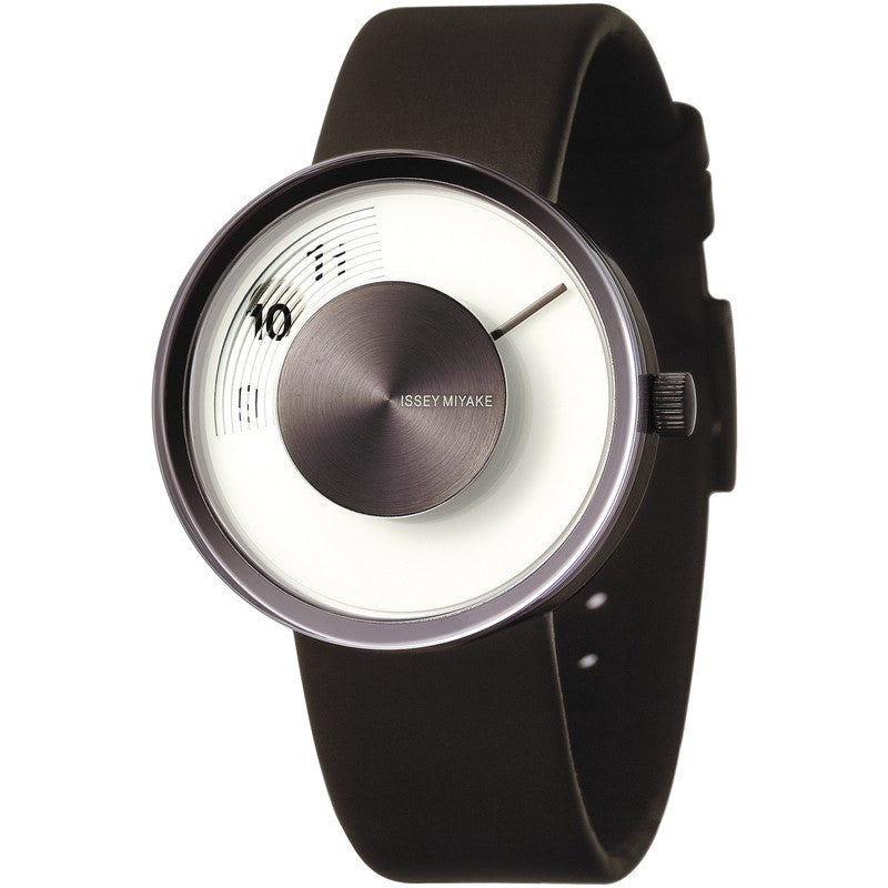 Issey Miyake Vue White Watch | Brown Leather SILAV005