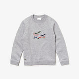 Lacoste Boy's Graphic Croc Sweatshirt | cca argent chine- sj4203 boy multico graphic croc sweatshirt_2YR(2A)