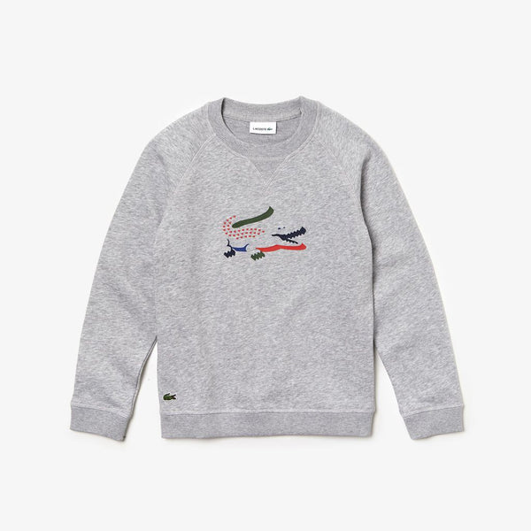 Lacoste Boy's Graphic Croc Sweatshirt | cca argent chine- sj4203 boy multico graphic croc sweatshirt_2YR(2A)