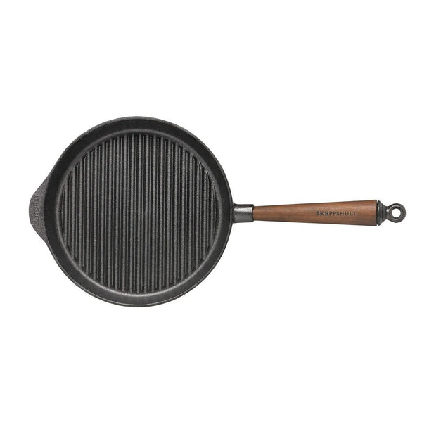 Skeppshult Cast Iron Grill Pan 9.75" | Walnut Handle