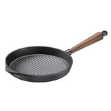 Skeppshult Cast Iron Grill Pan 9.75" | Walnut Handle