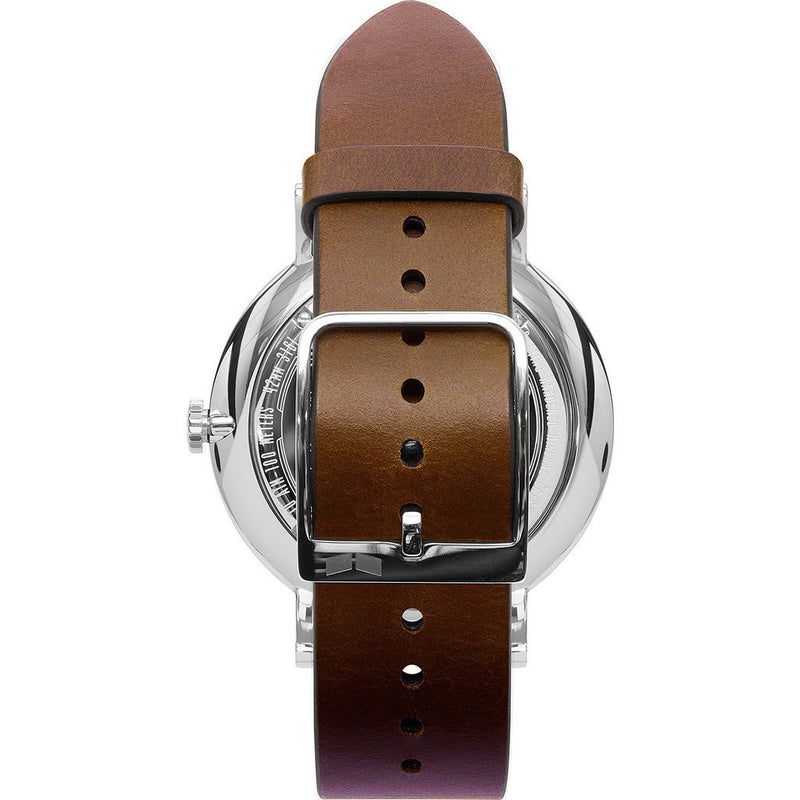 Vestal The Sophisticate Watch | Brown/Silver/White/Italian Leather/Swiss Jewel Movement SPH3L02