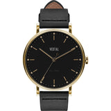 Vestal The Sophisticate Watch | Black/Gold/Black/Italian Leather/Swiss Jewel Movement SPH3L05