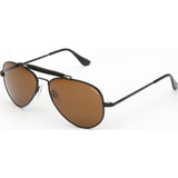 Randolph Engineering Sportsman Matte Black Sunglasses | Tan Polarized PC Skull 61MM SP12432-PC
