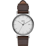 Vestal The Sophisticate 36 Italian Leather Watch | Dark Brown/Silver/White