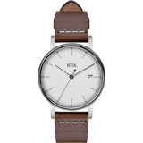Vestal The Sophisticate 36 Italian Leather Watch | Light Brown/Silver/White