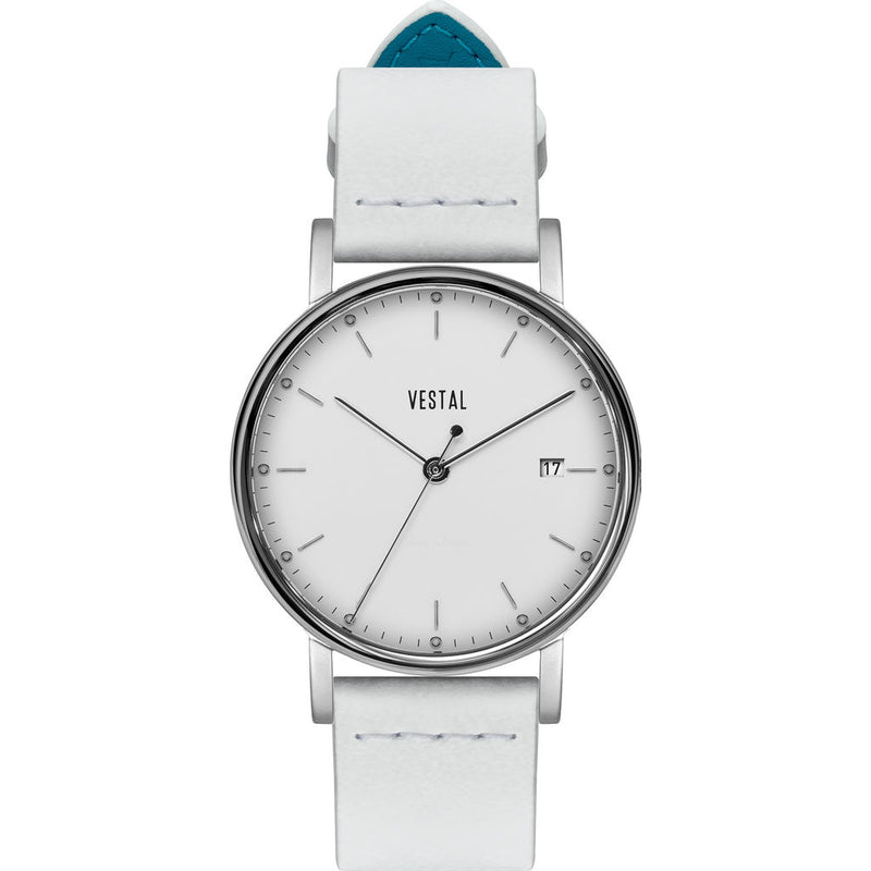 Vestal The Sophisticate 36 Italian Leather Watch | White/Silver/White