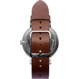 Vestal The Sophisticate 36 Italian Leather Watch | Cordovan/Silver/White-Blue