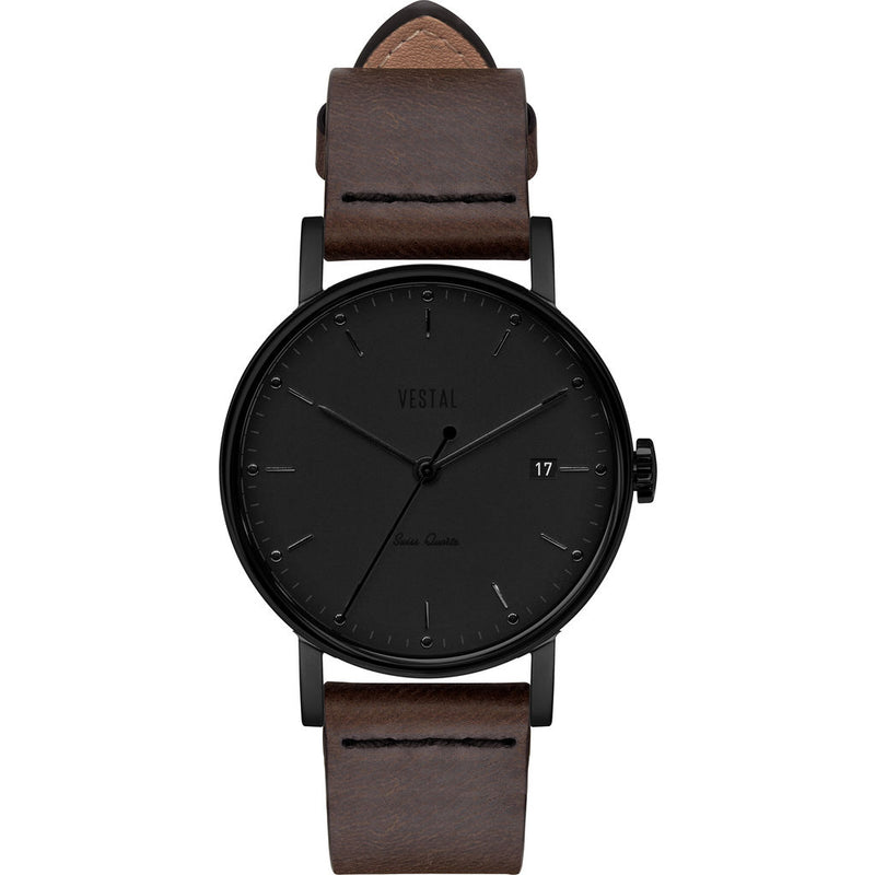 Vestal The Sophisticate 36 Italian Leather Watch | Dark Brown/Black