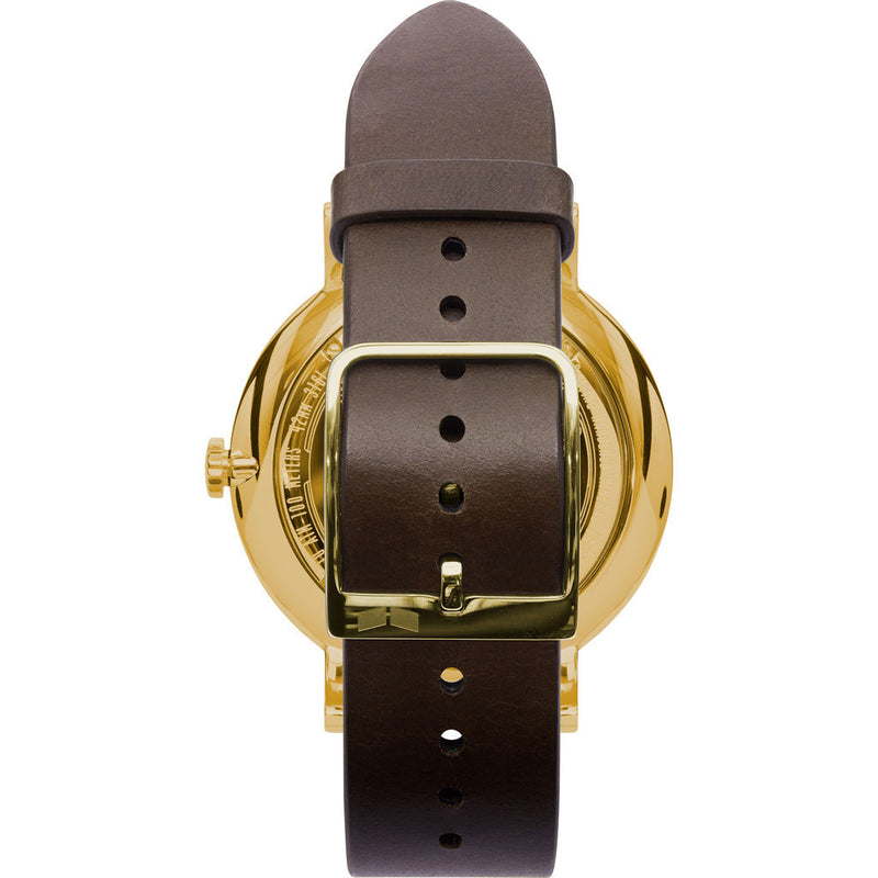 Vestal The Sophisticate Italian Leather Watch | Dark Brown/Gold/White