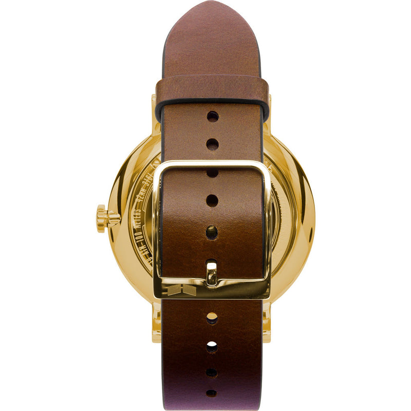 Vestal The Sophisticate Italian Leather Watch | Light Brown/Gold/White