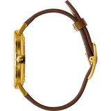 Vestal The Sophisticate Italian Leather Watch | Light Brown/Gold/White