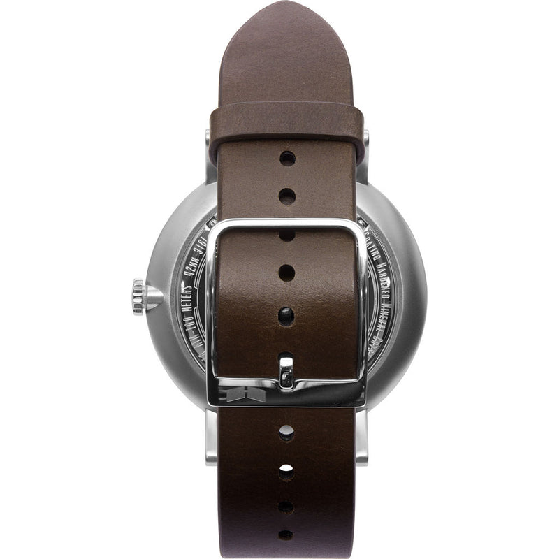 Vestal The Sophisticate Italian Leather Watch | Dark Brown/Silver/Black