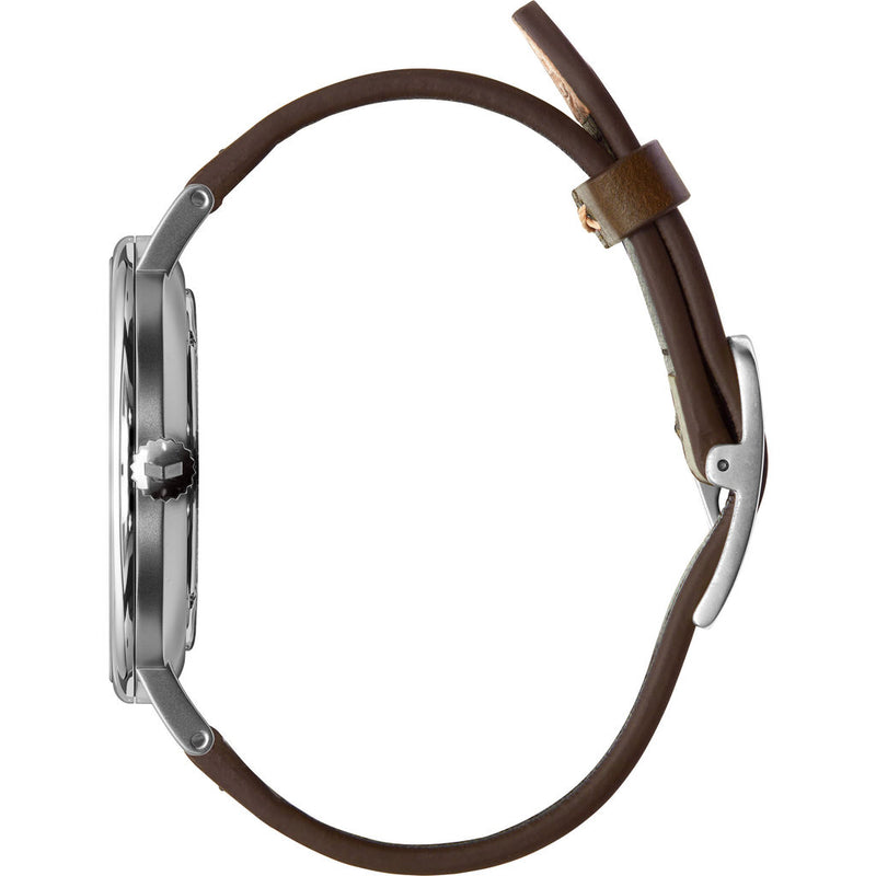 Vestal The Sophisticate Italian Leather Watch | Dark Brown/Silver/Black