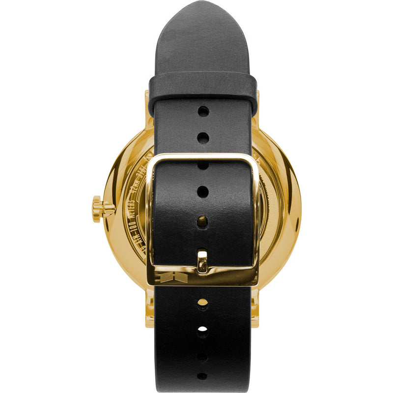 Vestal The Sophisticate Italian Leather Watch | Black/Gold/Black
