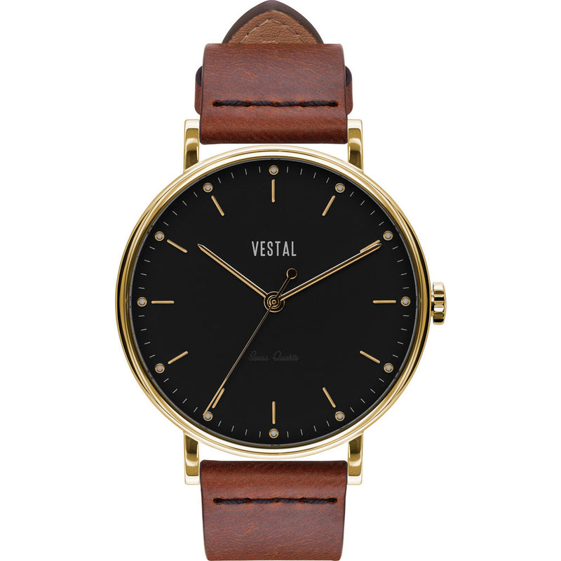 Vestal The Sophisticate Italian Leather Watch | Cordovan/Gold/Black