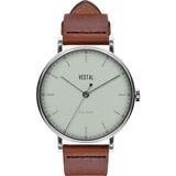 Vestal The Sophisticate Italian Leather Watch | Cordovan/Silver/Marine
