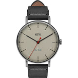 Vestal The Sophisticate Italian Leather Watch | Black/Silver/Metallic White