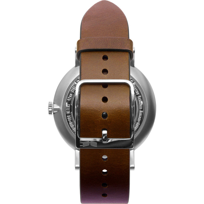 Vestal The Sophisticate Italian Leather Watch | Brown/Silver/Metallic White