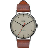 Vestal The Sophisticate Italian Leather Watch | Cordovan/Silver/Metallic White