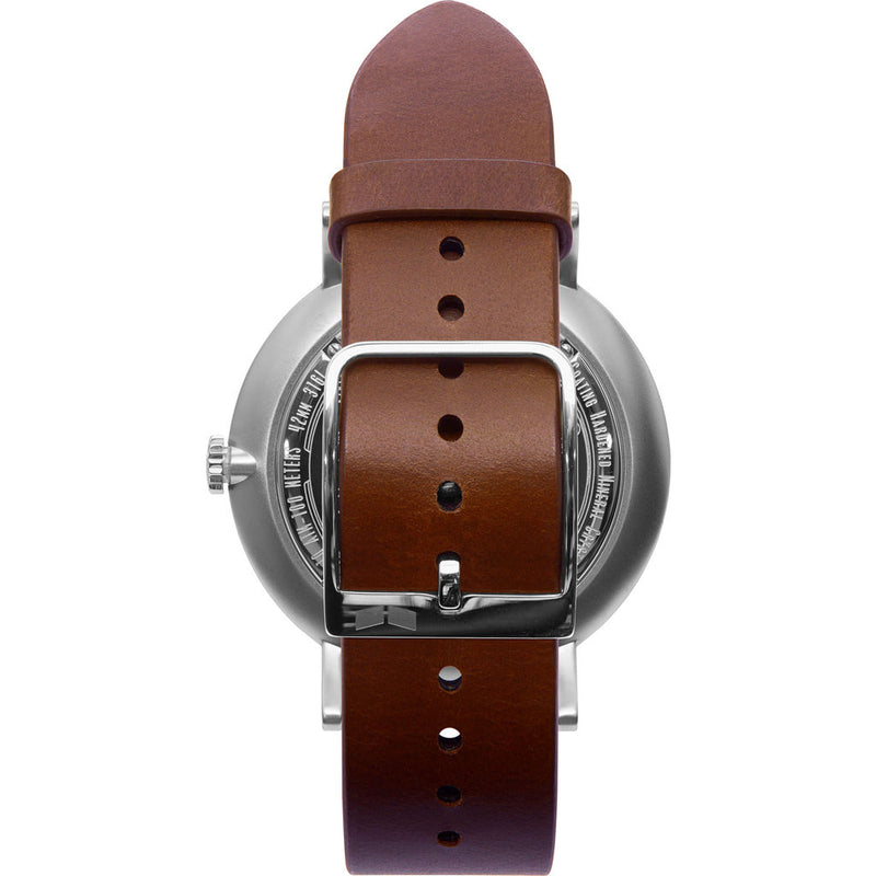Vestal The Sophisticate Italian Leather Watch | Cordovan/Silver/Metallic White