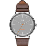 Vestal The Sophisticate Italian Leather Watch | Brown/Silver/Grey