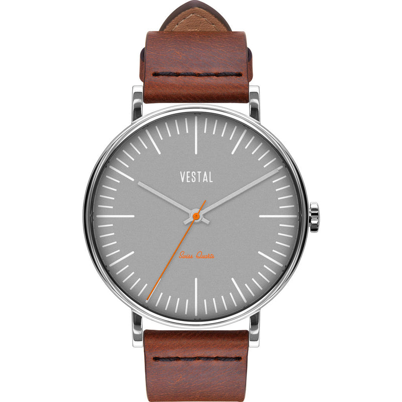 Vestal The Sophisticate Italian Leather Watch | Cordovan/Silver/Grey